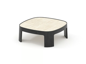 OASIS - Low solid wood and natural stone coffee table _ Air Division